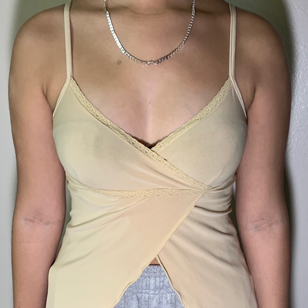 cute vintage nude strap top from papaya